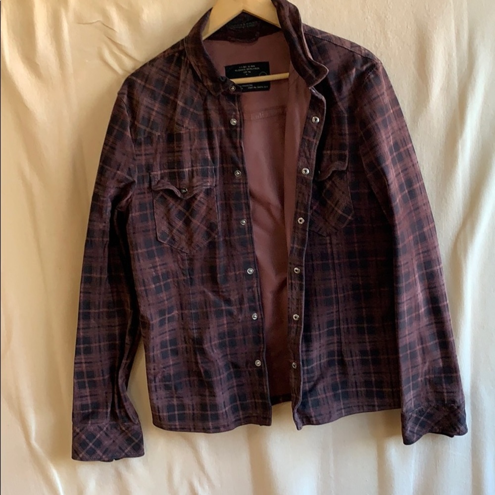 Suede All Saints Button Down Shirt